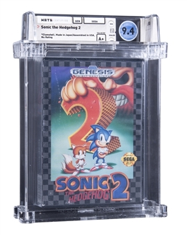1992 Sega Genesis "Sonic the Hedgehog 2" Sealed Video Game - WATA 9.4/A+